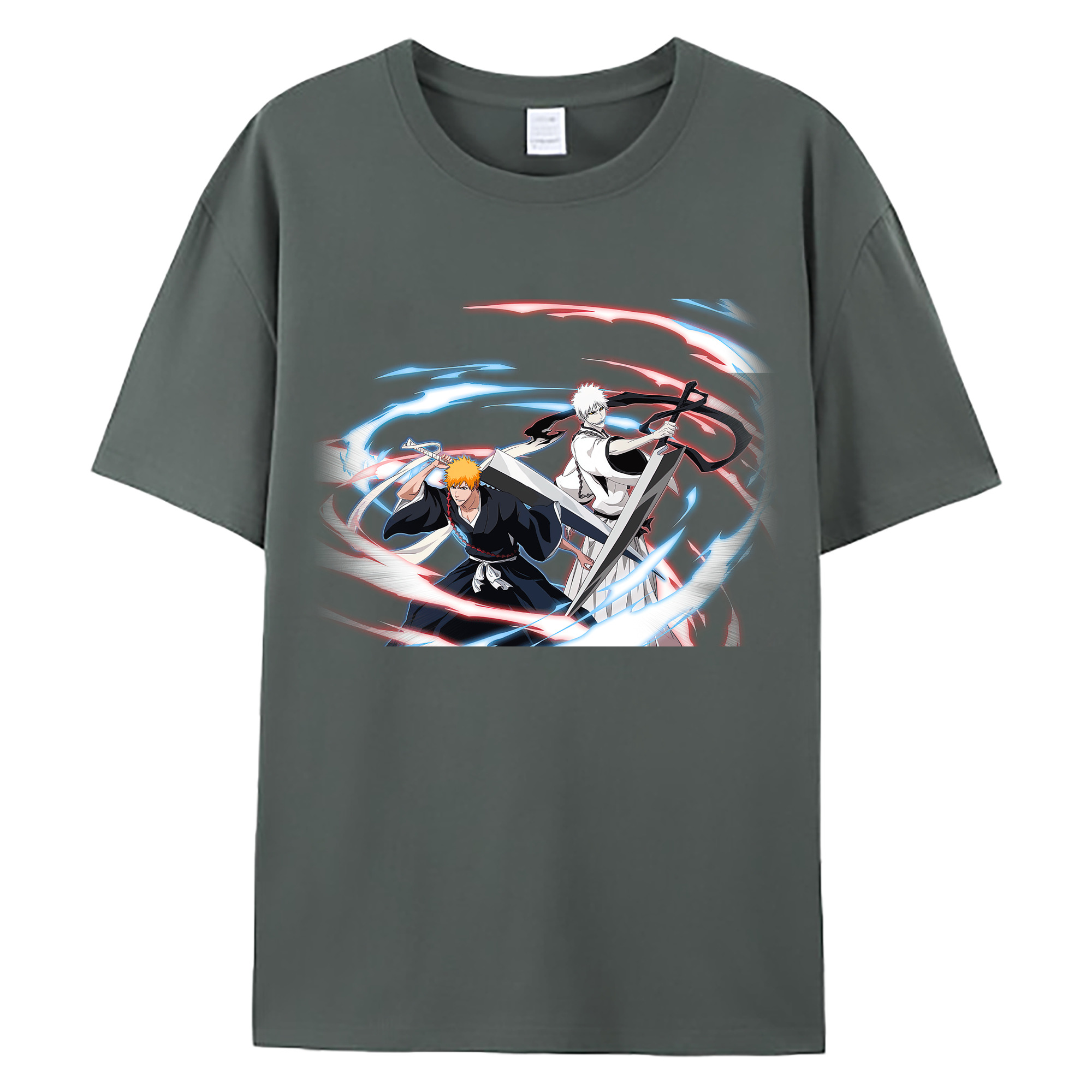 （画像用） ブリーチ 黒崎一護（くろさき いちご）BLEACH Kurosaki Ichigo 綿100％ メンズ半袖Tシャツ｜肌触りやわらか＆通気性